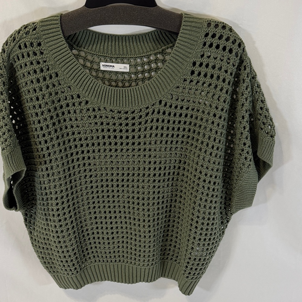 Sonoma Olive Knit Short Sleeve Top